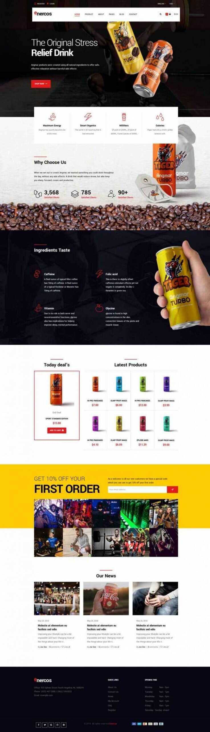 大气响应式运动饮料品牌商城html模板 - 选优云网创