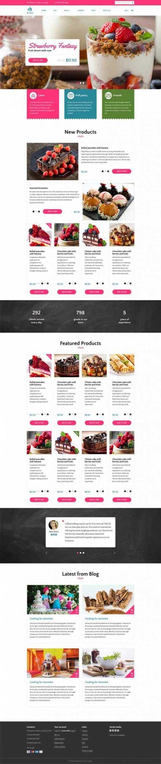 Bootstrap4响应式粉色甜品蛋糕店在线购买商城 - 选优云网创