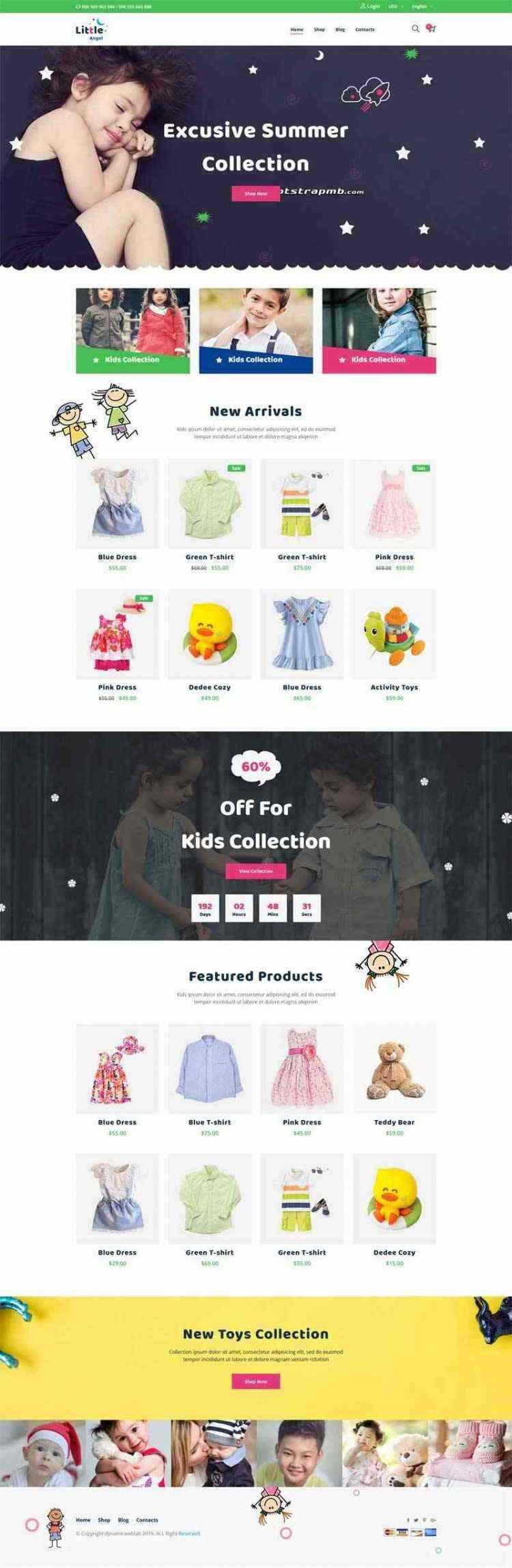 Bootstrap响应式卡通儿童用品童装商城 - 选优云网创
