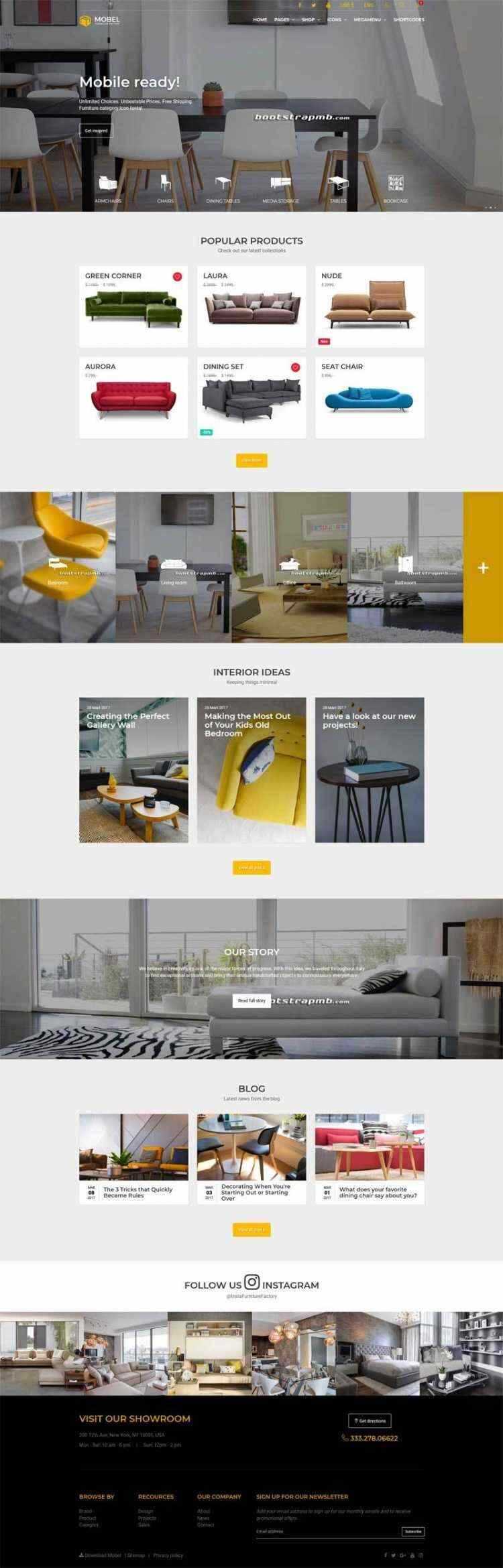 Bootstrap响应式在线家具商城电商网站 - 选优云网创
