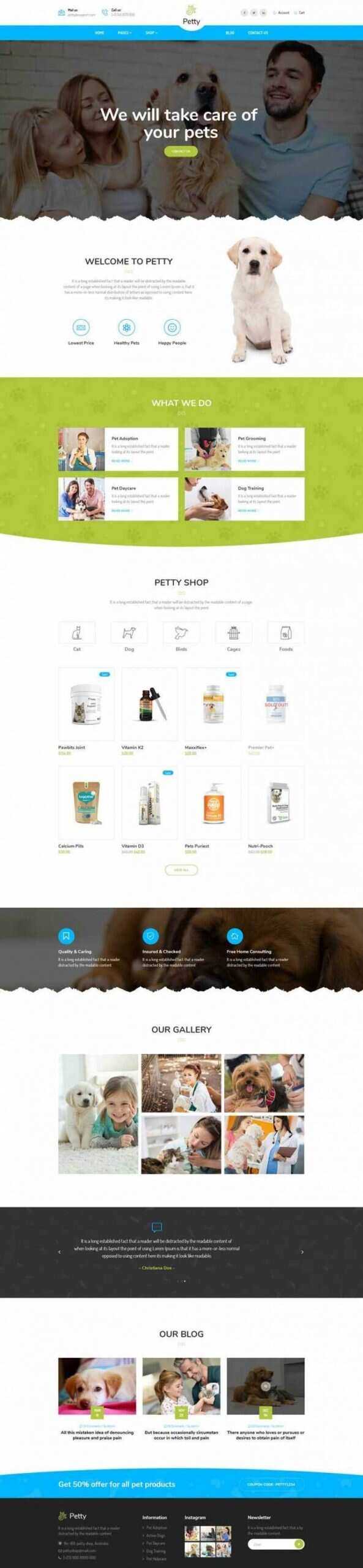 Bootstrap扁平响应式宠物商店宠物医院网站 - 选优云网创