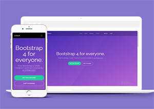 简洁紫色精美Bootstrap4网站模板 - 选优云网创