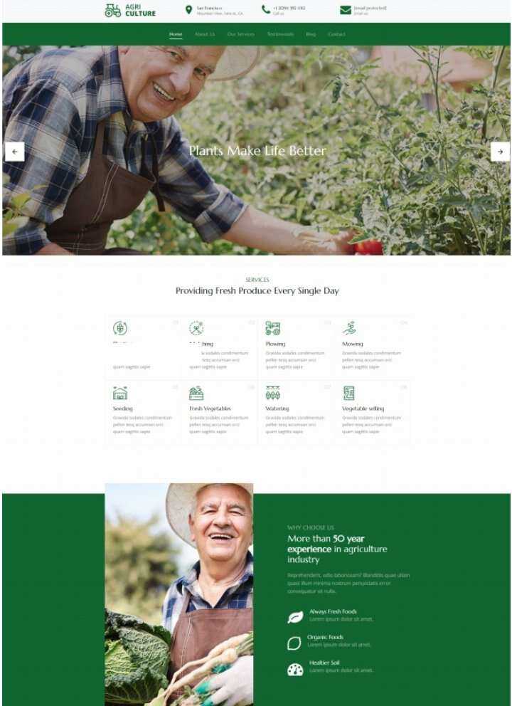 Bootstrap绿色有机果蔬农场html模板 - 选优云网创