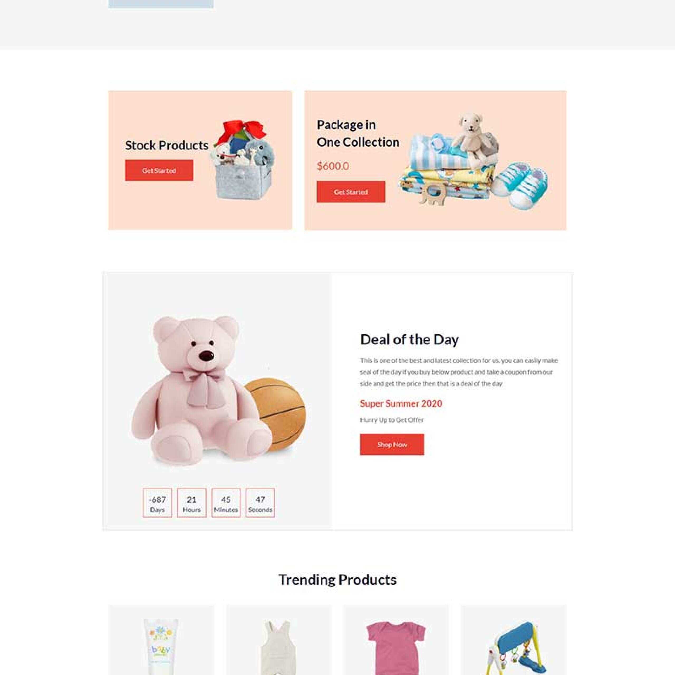 多用途响应式婴儿用品商店HTML5模板 - 选优云网创