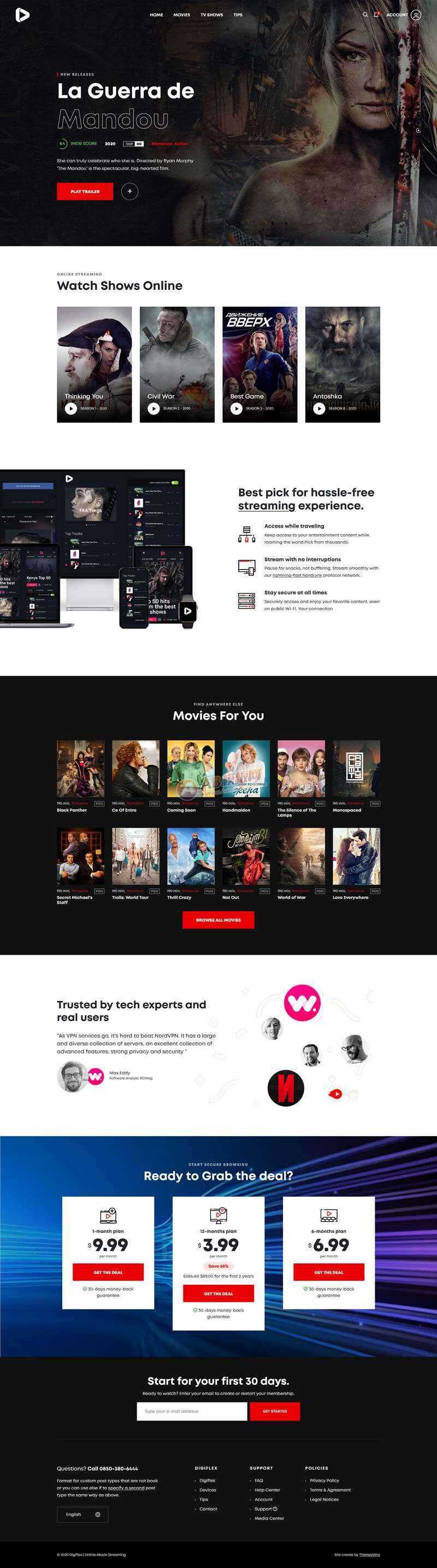 Bootstrap在线3D高清影院视频网页模板 - 选优云网创