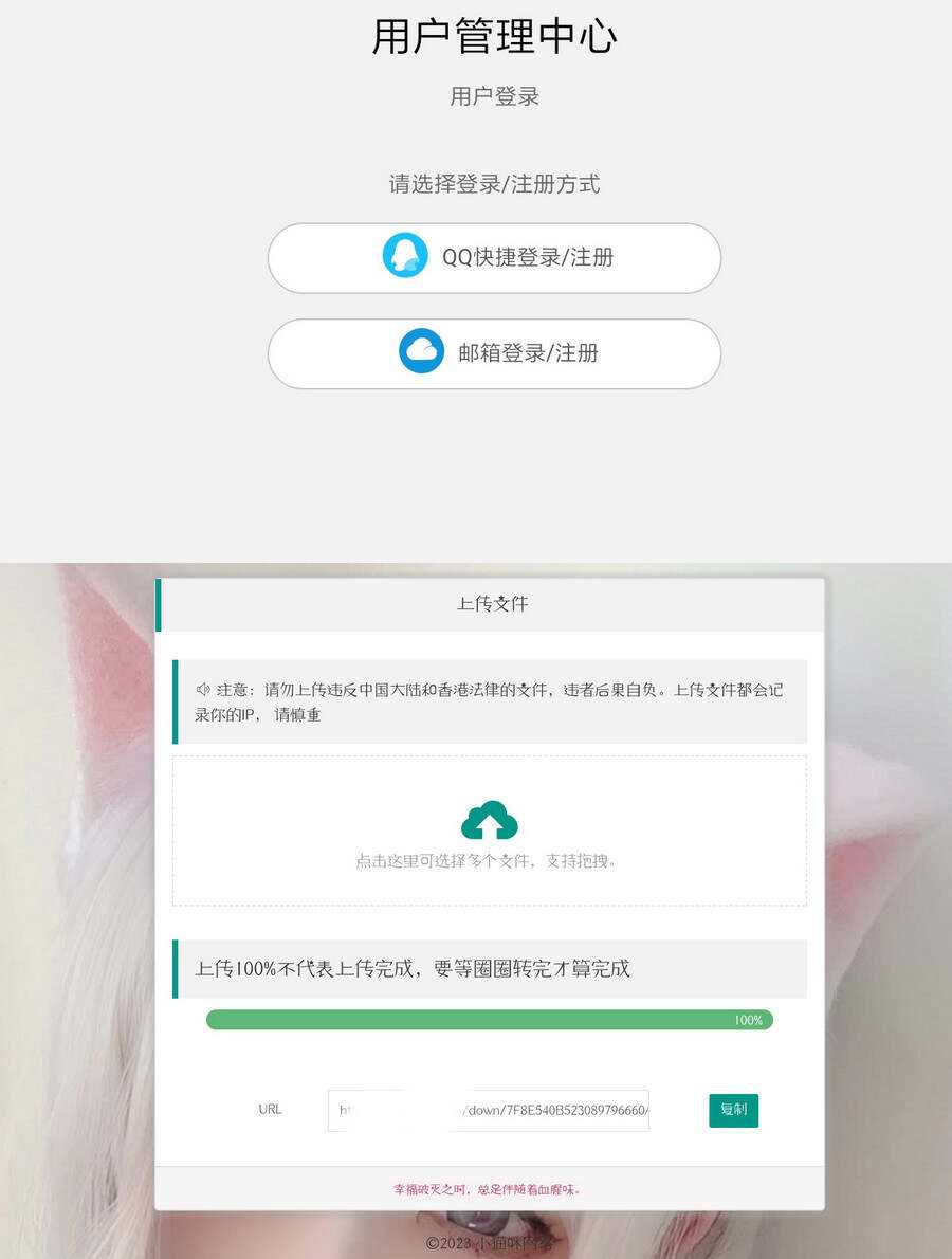 最新简洁网盘带后台的小猫咪网盘源码V1.5 - 选优云网创