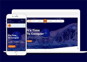 宽屏游泳用品商店HTML5模板下载 - 选优云网创
