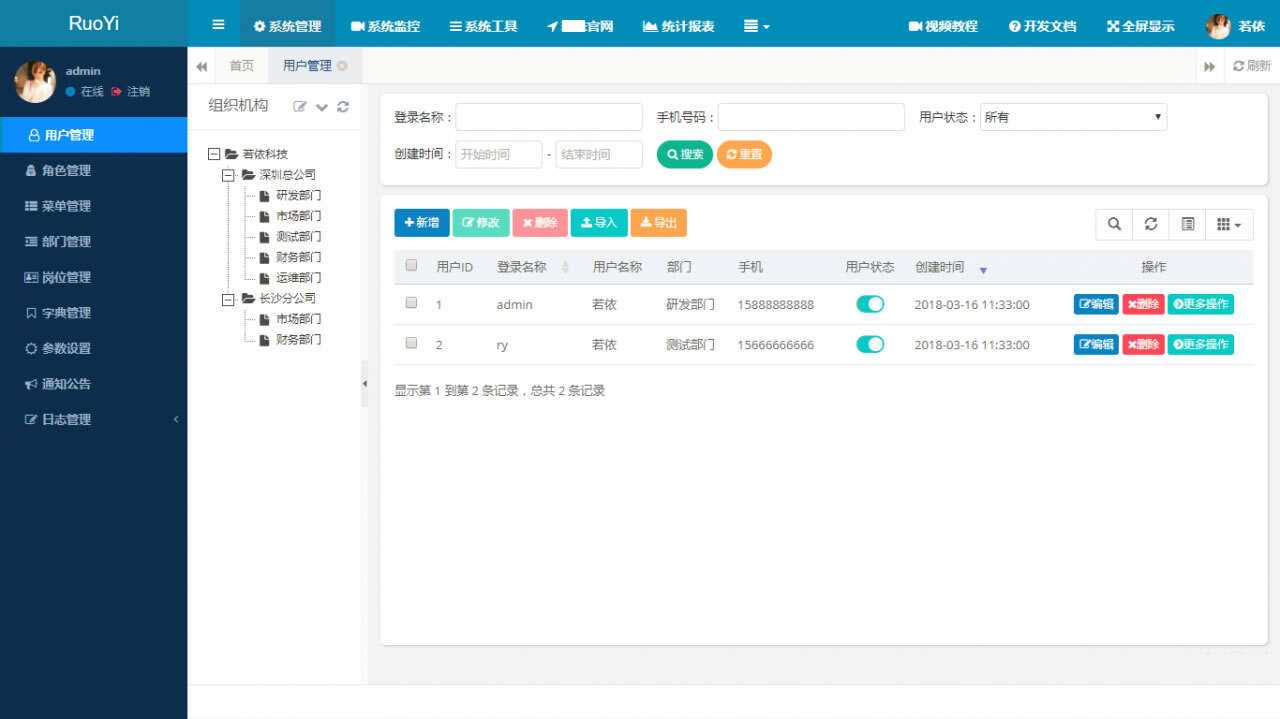 图片[3] - RuoYi若依管理系统最新版 基于SpringBoot的权限管理系统 - 选优云网创