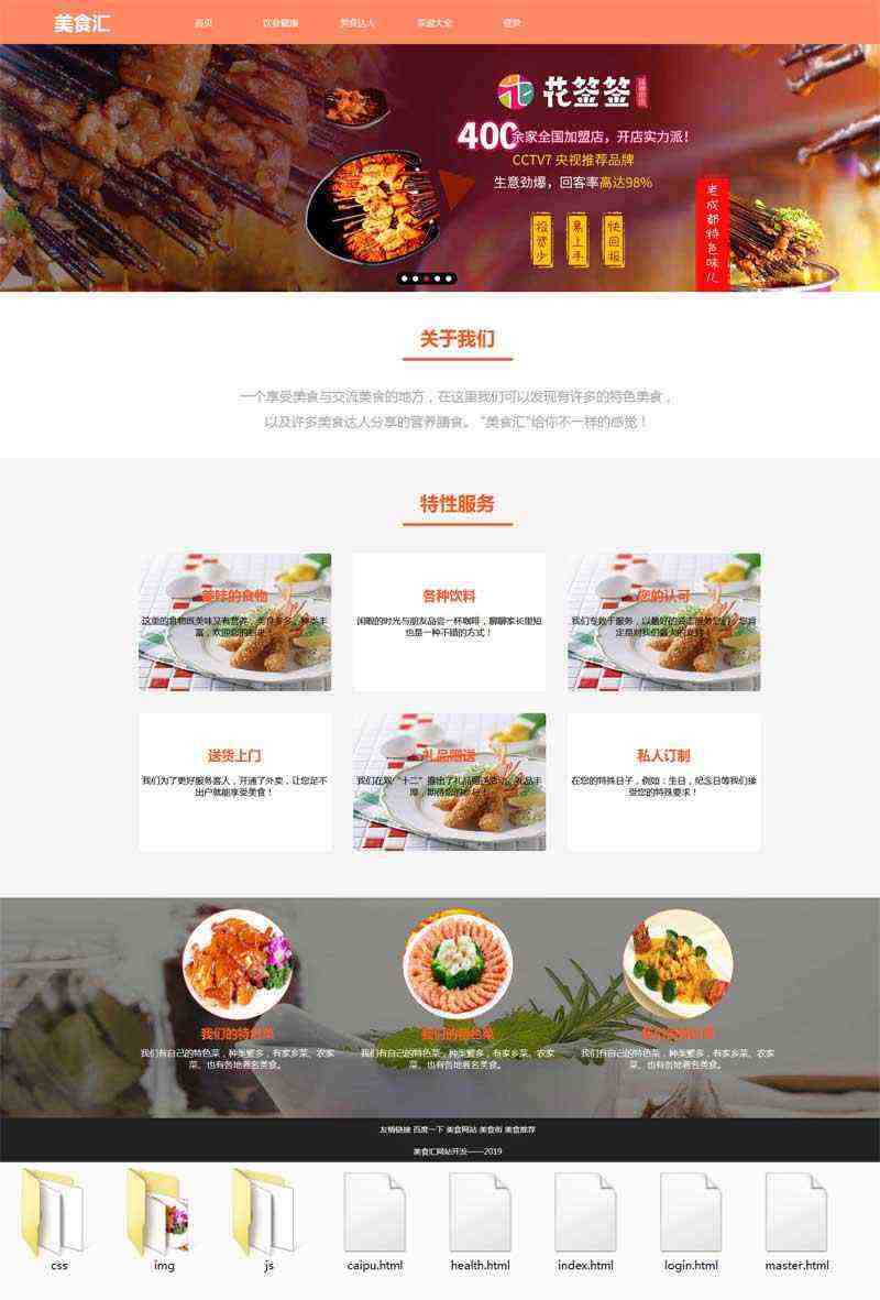 健康美食交流网站html模板 - 选优云网创