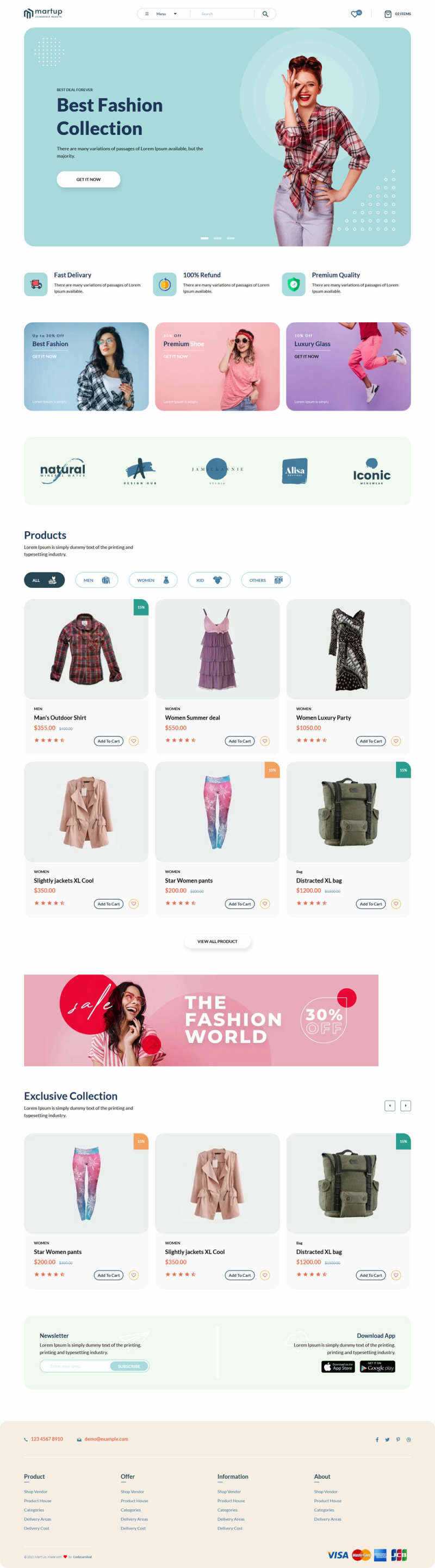 Bootstrap5多用途的女性服装电商HTML模板 - 选优云网创