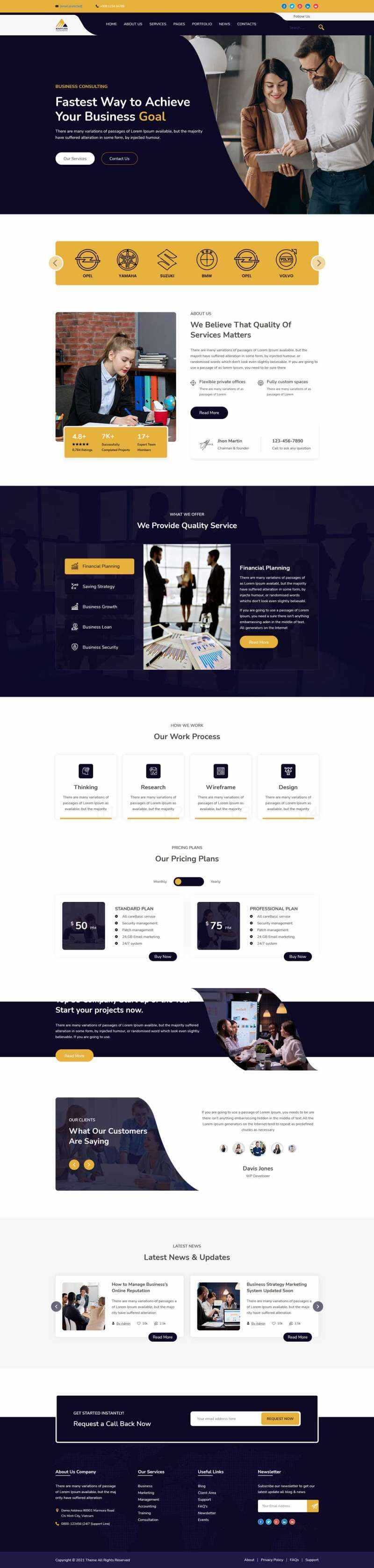 商业方案解决公司网站HTML模板 - 选优云网创