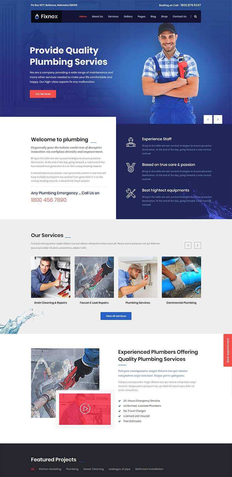 Bootstrap管道修理家政保洁公司网站html模板 - 选优云网创