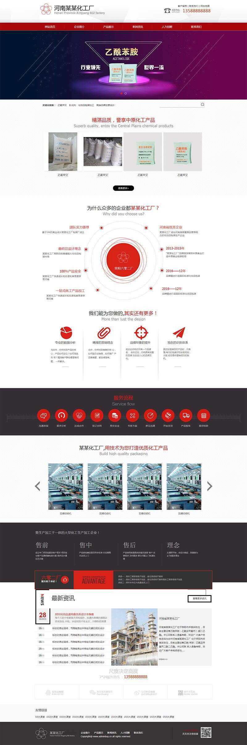 红色化工生产企业网站html模板 - 选优云网创