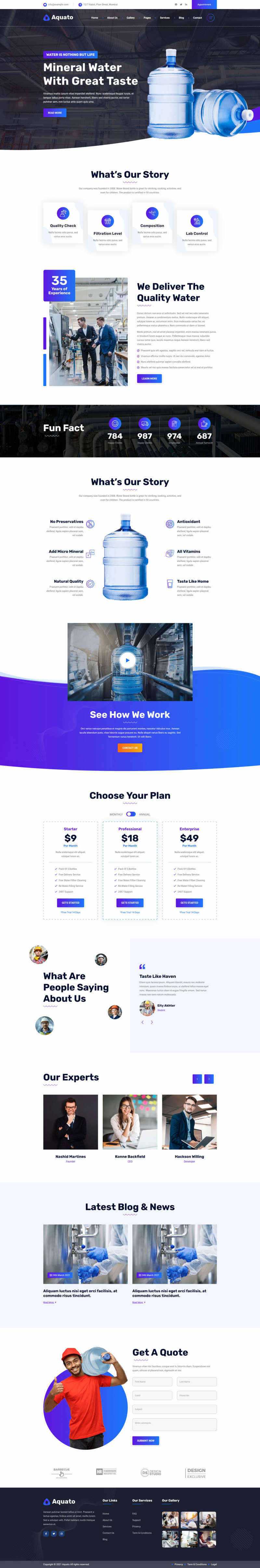bootstrap饮用水送货服务公司网站HTML模板 - 选优云网创