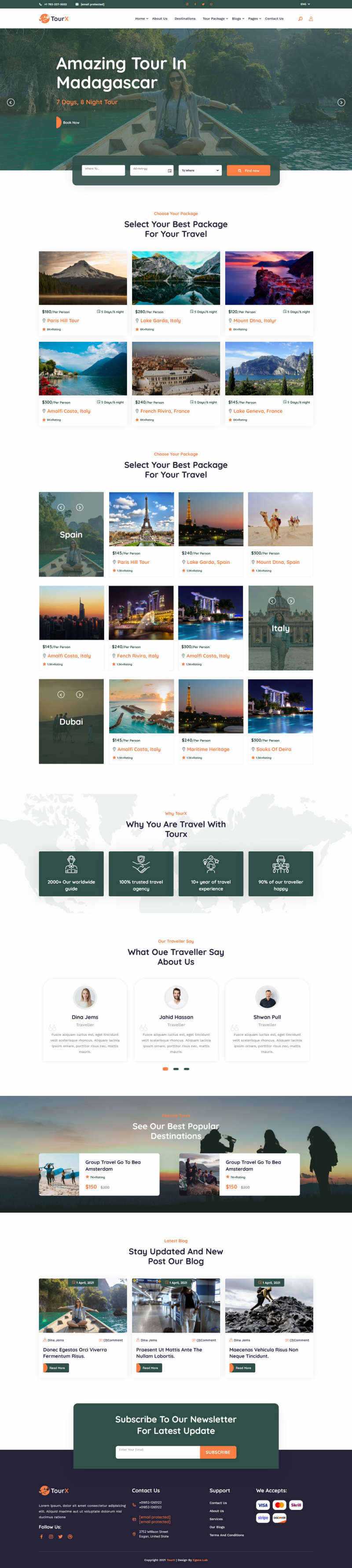 Bootstrap大气的旅游套餐服务HTML5网站模板 - 选优云网创