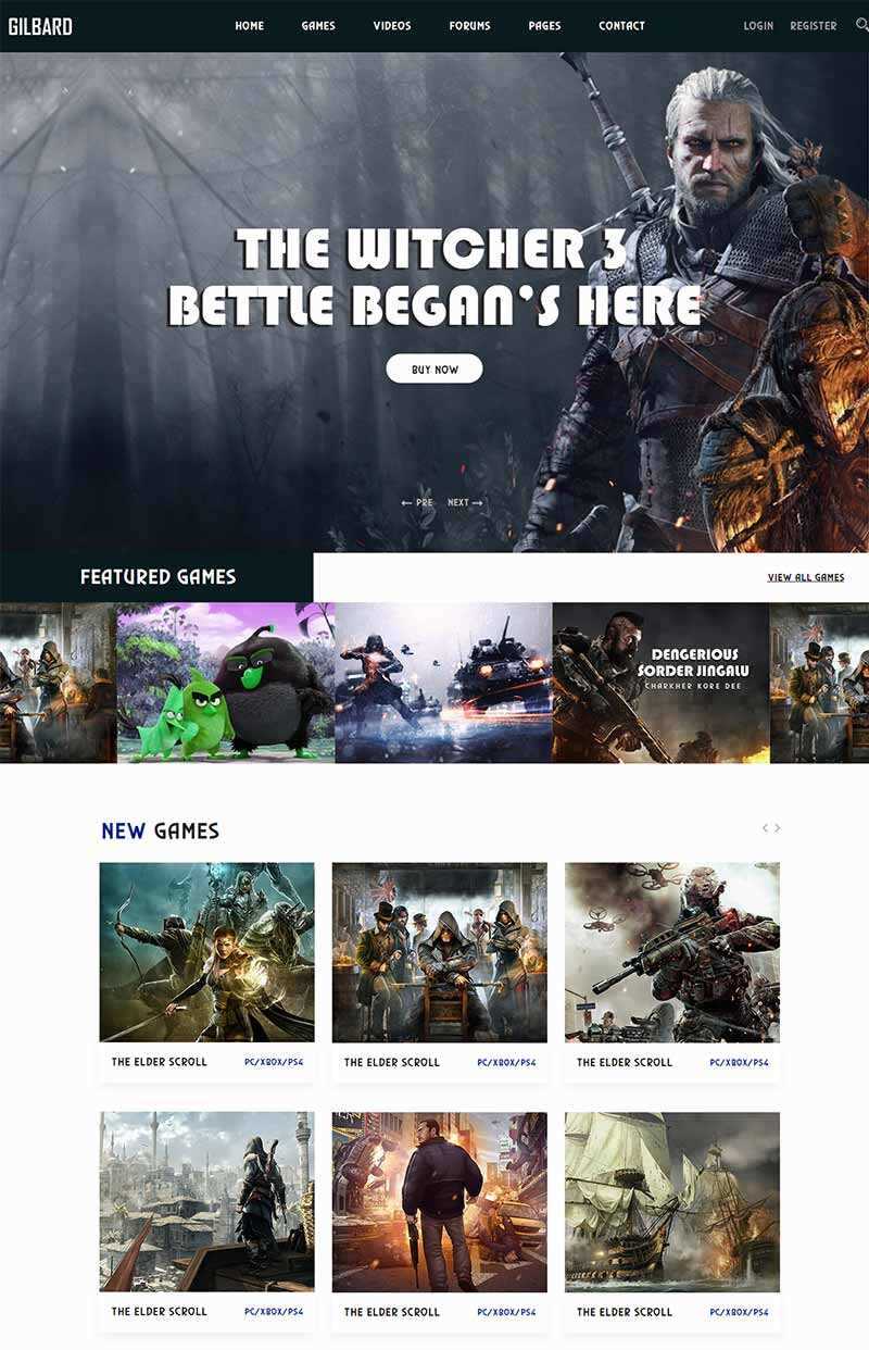 Bootstrap响应式游戏网站html模板 - 选优云网创