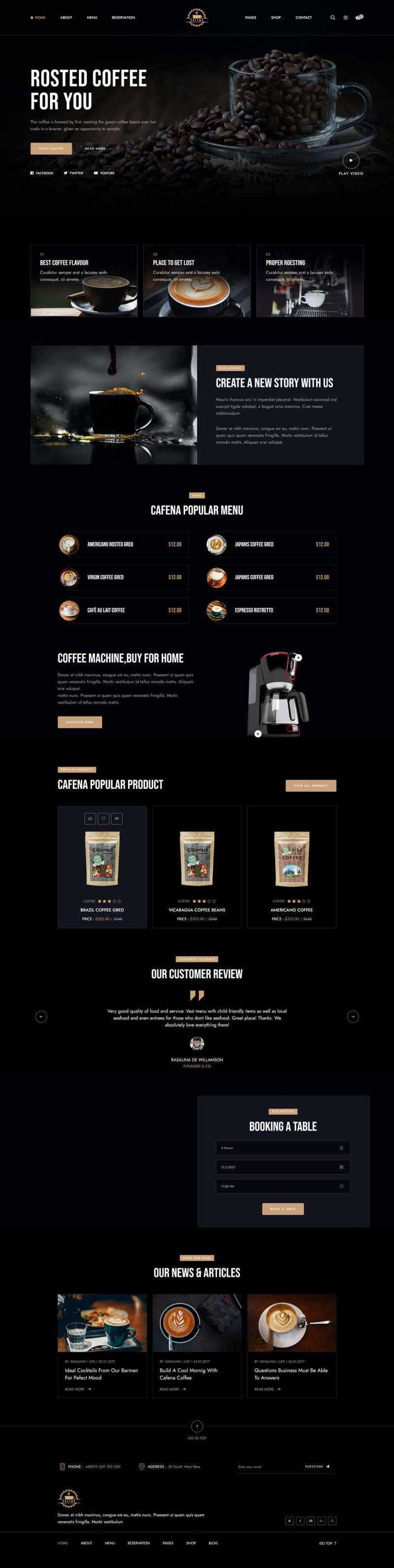 响应式咖啡奶茶店铺HTML5电商销售模板 - 选优云网创