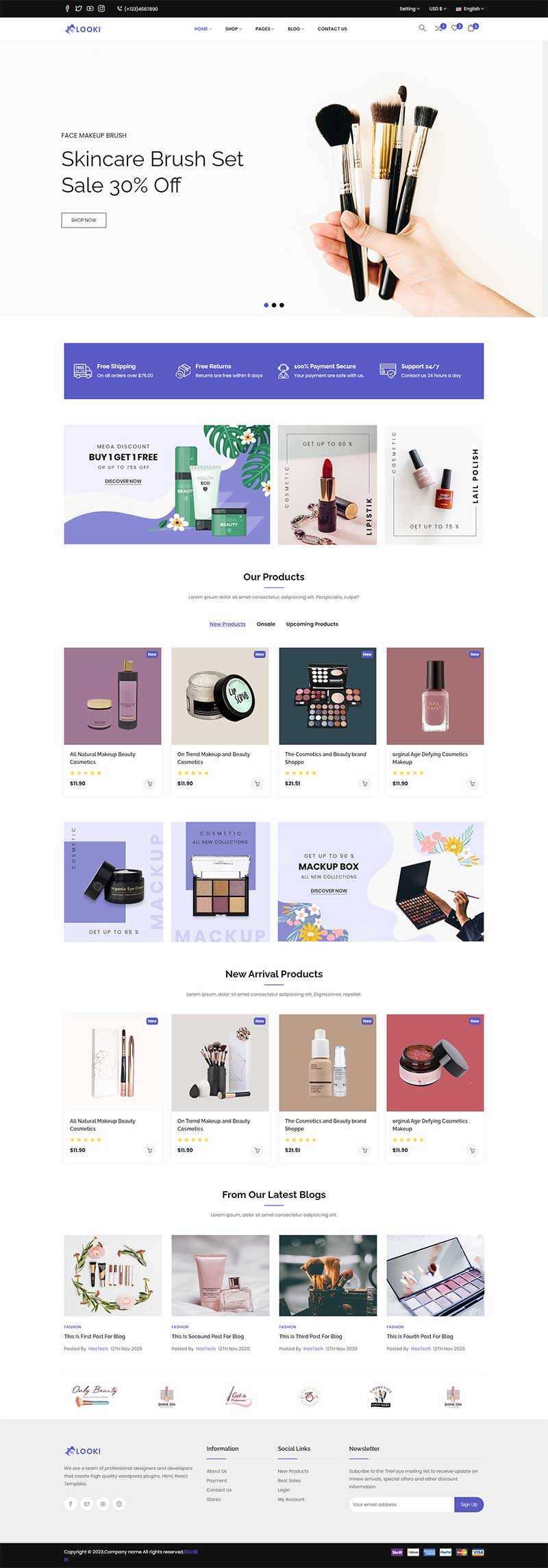 Bootstrap5美容化妆品电子商务html模板 - 选优云网创