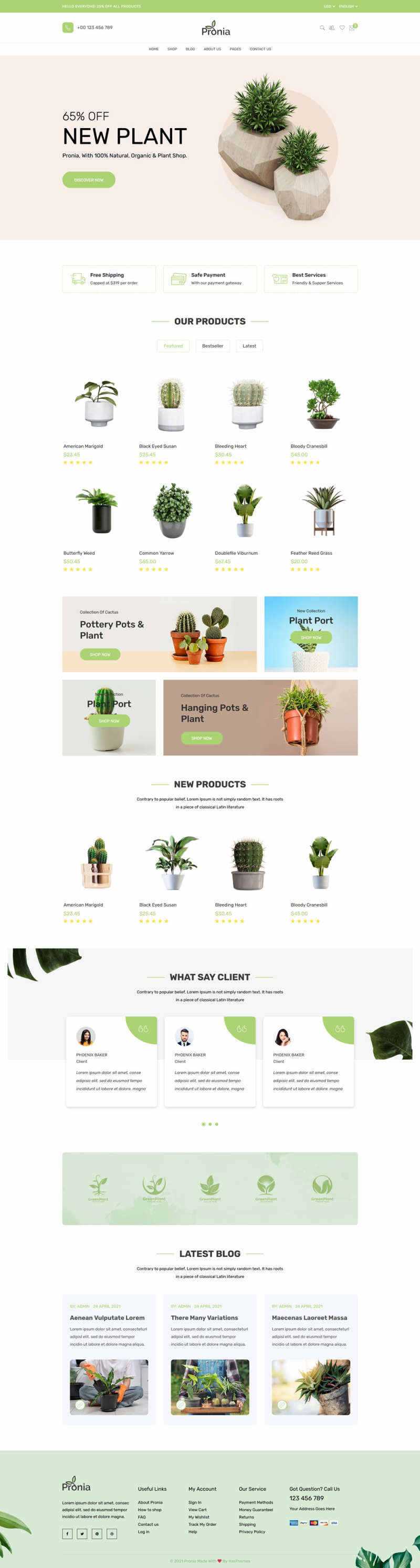 Bootstrap响应式盆栽植物商城网页模板 - 选优云网创