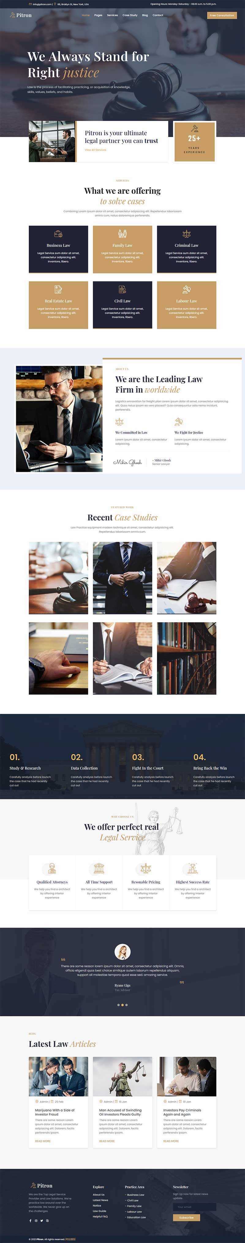 Bootstrap律师事务所网页html模板 - 选优云网创