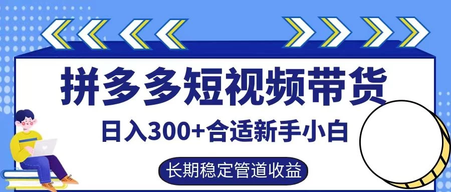 拼多多短视频带货日入300+保姆级实操账户展示 - 选优云网创