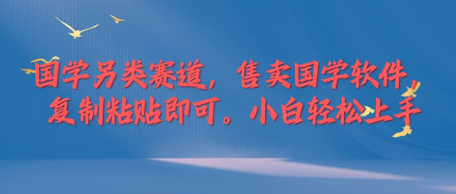 国学新赛道，售卖国学软件,复制粘贴，小白轻松上手 - 选优云网创