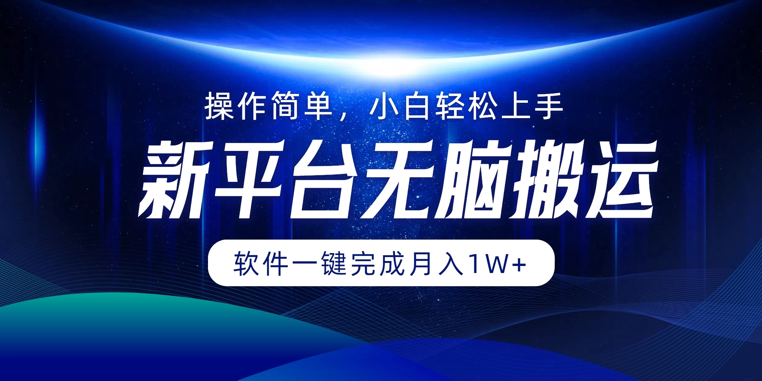 新平台无脑搬运月入1W+软件一键完成，简单无脑小白也能轻松上手 - 选优云网创