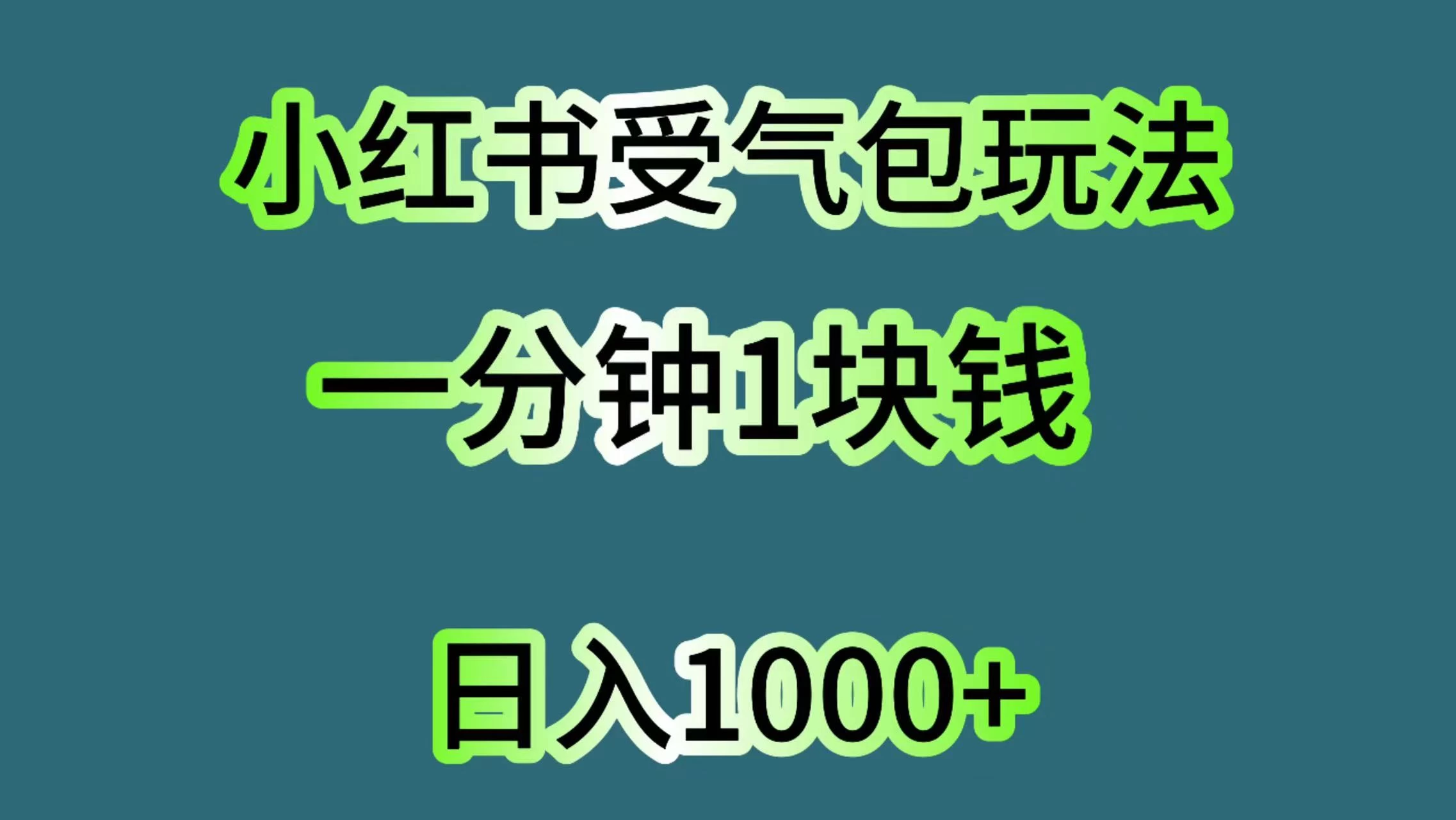 小红书受气包玩法，一分钟一块钱，日入1000+ - 选优云网创