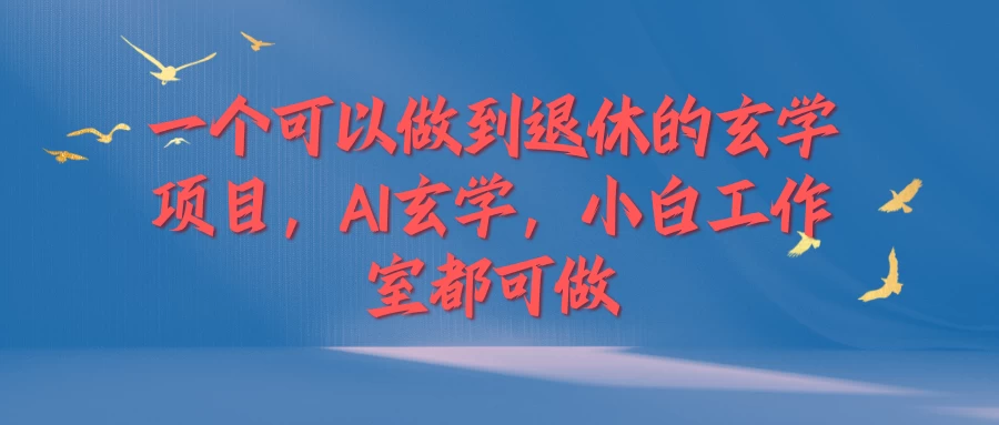 一个可以做到退休的玄学项目，AI玄学，小白工作室都可做 - 选优云网创