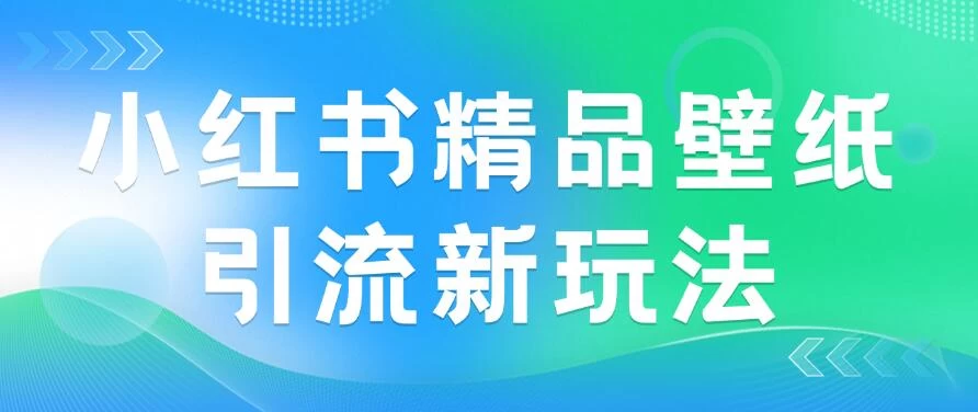 2024蓝海赛道，小红书精品壁纸引流新玩法，小白轻松日入300+ - 选优云网创