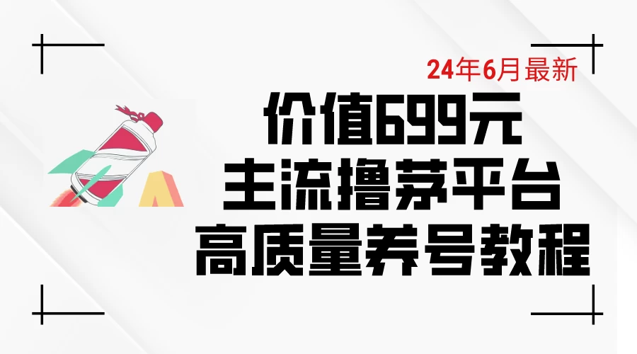 6月最新，价值699的主流撸茅台平台，精品养号下车攻略 - 选优云网创