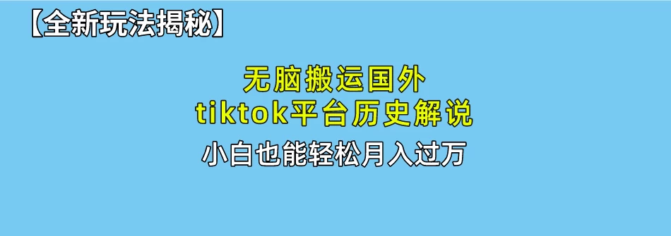 史上最简单！搬运TikTok历史视频，驱虫后轻松月赚万元 - 选优云网创