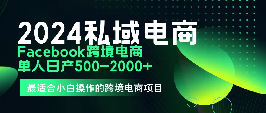 2024年Facebook私域跨境电商，手把手教你日入10单，小白都可操作 - 选优云网创