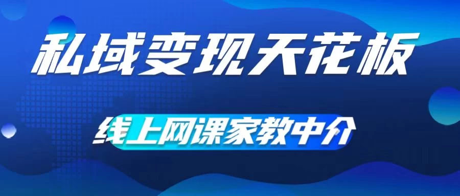 私域变现天花板，网课家教中介，只做渠道和流量，让大学生给你打工、0成本实现月入五位数 - 选优云网创