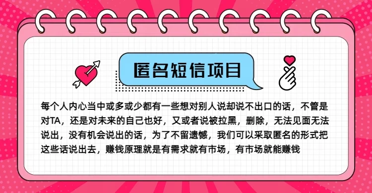 冷门小众赚钱项目，匿名短信，玩转信息差，月入五位数 - 选优云网创