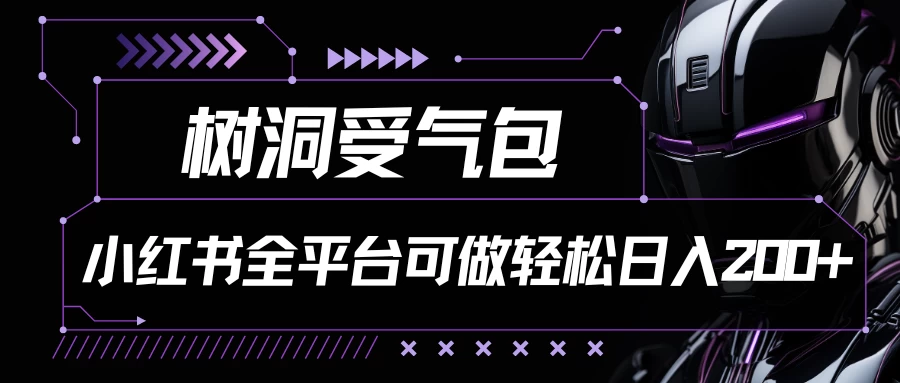 小红书等全平台可做，树洞受气包项目，轻松日入200+ - 选优云网创
