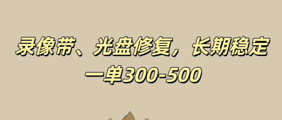 录像带、光盘修复项目，非常稳定适合长期做，一单300-500+ - 选优云网创