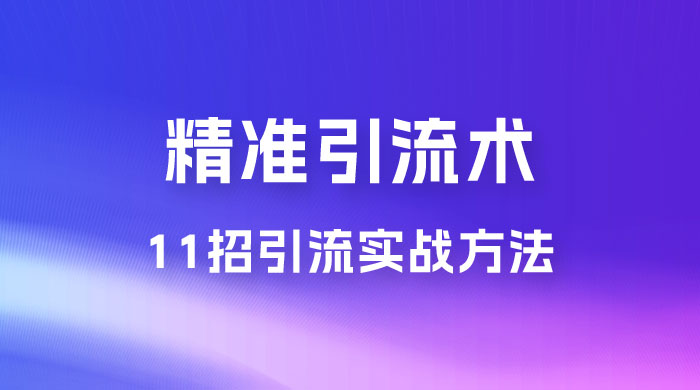 精准引流术:11 招引流实战方法 精准引流术:11 招引流实战方法