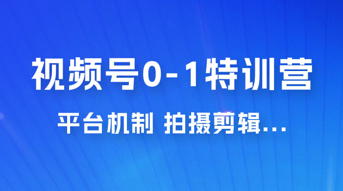 视频号 0-1 特训营：平台机制、拍摄剪辑、内容创作、爆款公式，实战案例分享 - 选优云网创