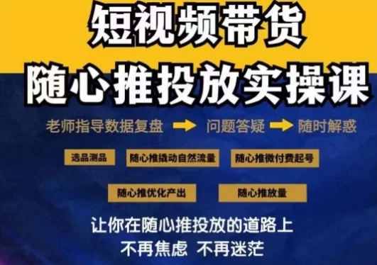 2024好物分享随心推投放实操课，随心推撬动自然流量/微付费起号/优化产出 - 选优云网创