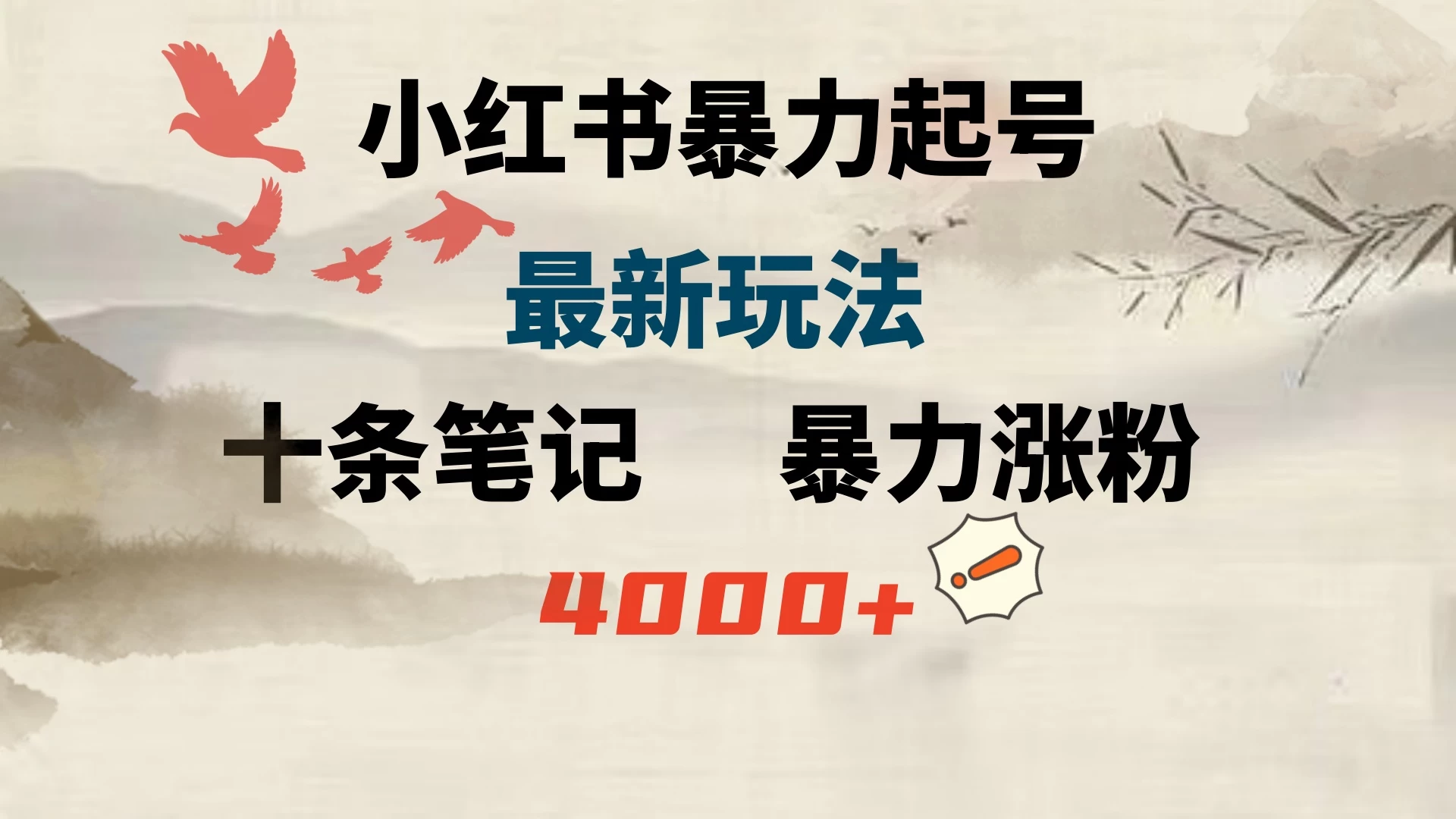 小红书暴力起号，最新玩法，十条笔记暴力涨粉4000+ - 选优云网创