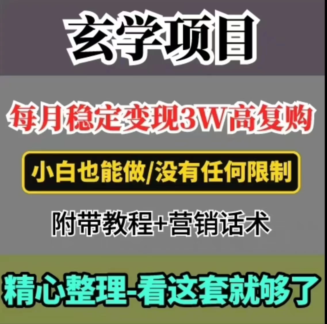 每月稳定变现3W+，高复购玄学项目，小白也能做 - 选优云网创