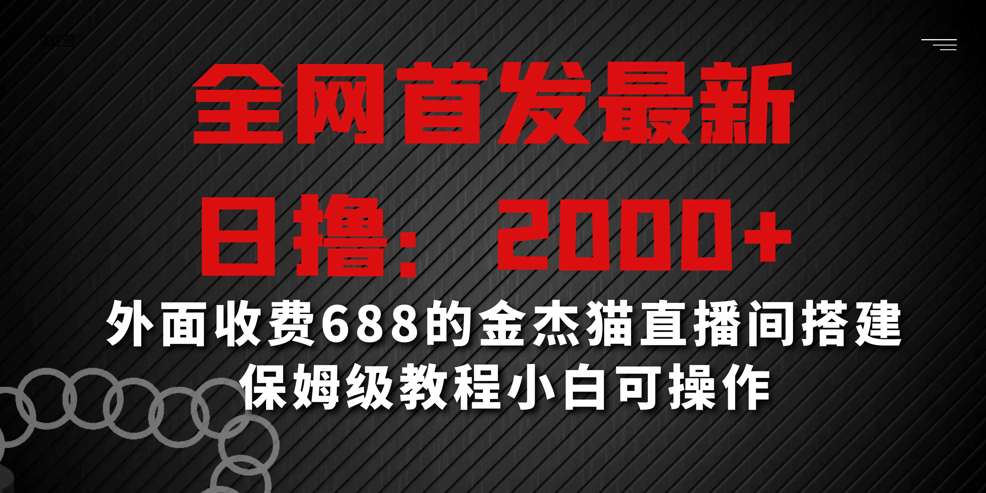 全网首发最新，日撸2000+，外面收费688的金杰猫直播间搭建，保姆级教程小白可操作 - 选优云网创