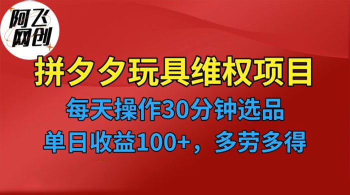 仅揭秘：拼多多 3C 玩具维权项目，一天操作半小时，稳定收入 100+ - 选优云网创