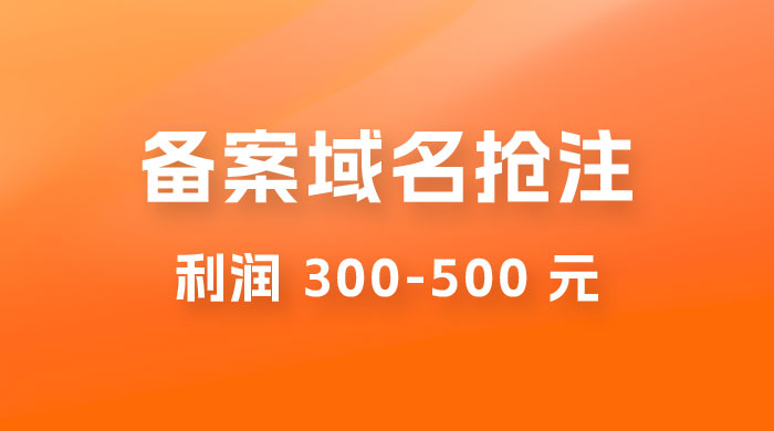 仅揭秘：备案域名抢注，一单利润 300-500 元，需求量大 - 选优云网创