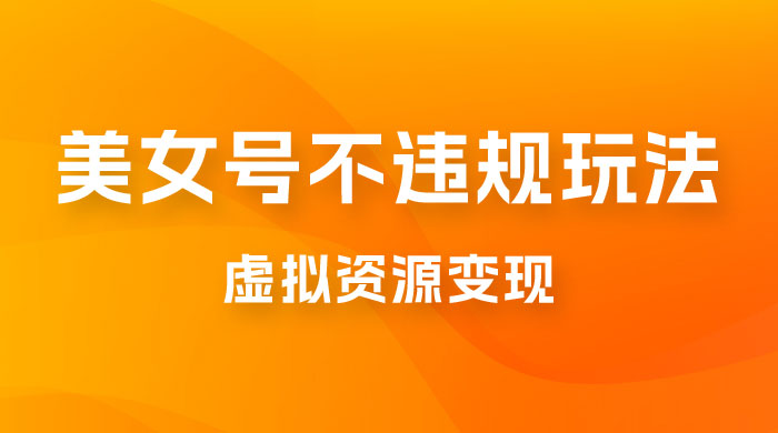 美女号不违规玩法，虚拟资源变现，完全 0 成本，轻松日入400 + - 选优云网创