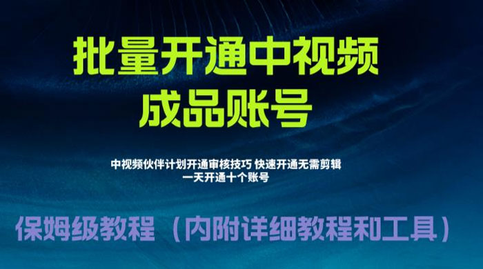 暴力开通中视频计划教程，快速通过中视频伙伴计划的办法 - 选优云网创