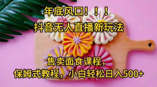 年底风口，抖音无人直播新玩法，售卖面食课程，保姆式教程，小白轻松日入500+ - 选优云网创