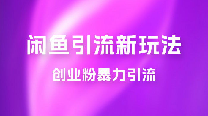 2023 最新闲鱼引流玩法，创业粉暴力引流日引 200+ - 选优云网创