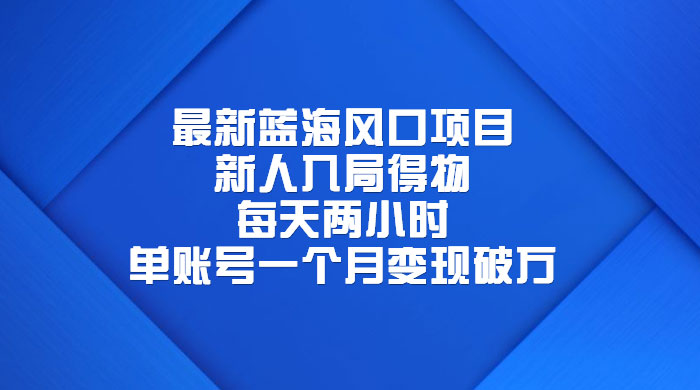 最新蓝海风口项目，新人入局得物：每天两小时，单账号一个月变现破万 - 选优云网创